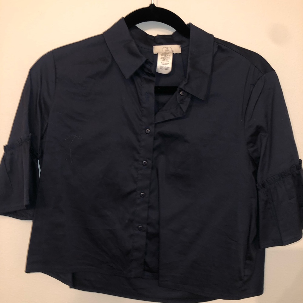 Button Down Crop Top - image 1